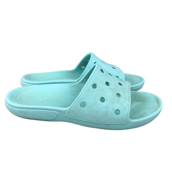 Crocs Unisex Size 8M 10W Classic Blue Open Toe Slip On Lightweight Slides 206121 - Picture 1 of 13